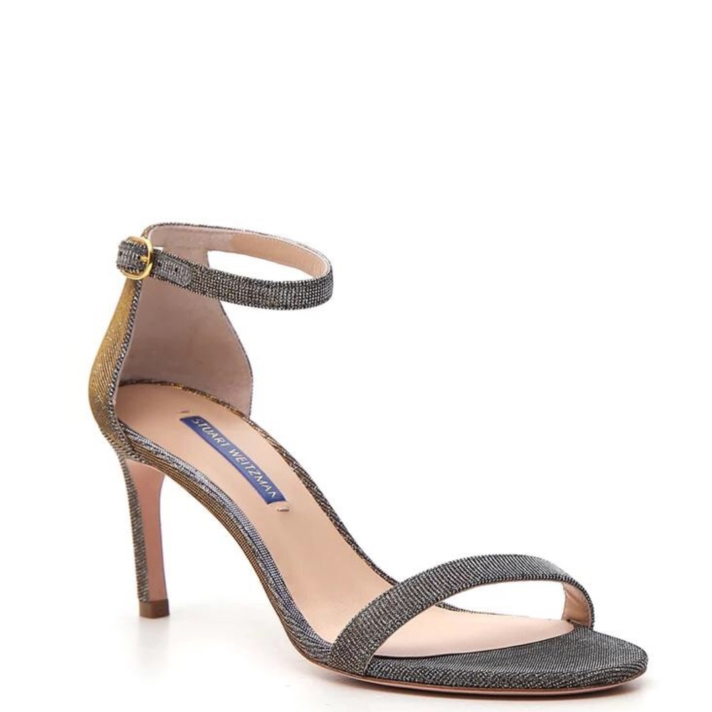 Stuart Weitzman Nunaked Noir Gold 8.5 NWOTB